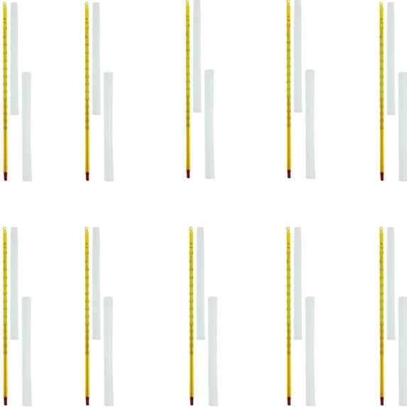 Thermometer, Yellow Back, Total Immersion, Single Scale -20°C to 110°C, 10 Pack by Go Science Crazy
