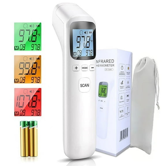 Thermometer for Adults and Kids, No-Touch Infrared Forehead Digital Thermometer with Object Mode Function,Fever Alert and Memory Recall