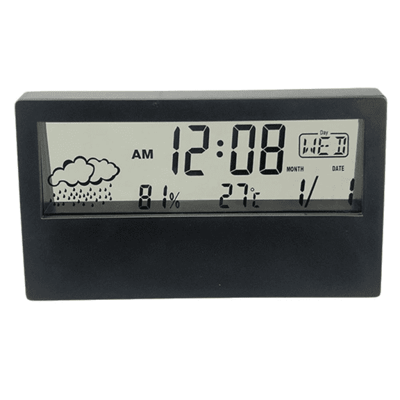 Thermometers Hygrometer with Time Display Desktop Temperature Humidity Meter Gauge Weather Stations for Home