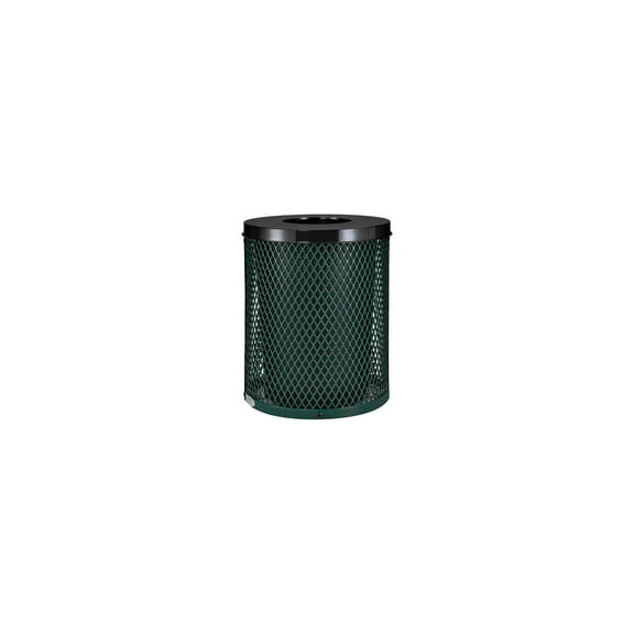 Thermoplastic Coated Mesh Receptacle w/Flat Lid, 36 Gallon, Green