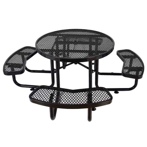 Perforated Metal Picnic Set / Ideal for Backyard Party & BBQ / Durable with Thermoplastic Coating