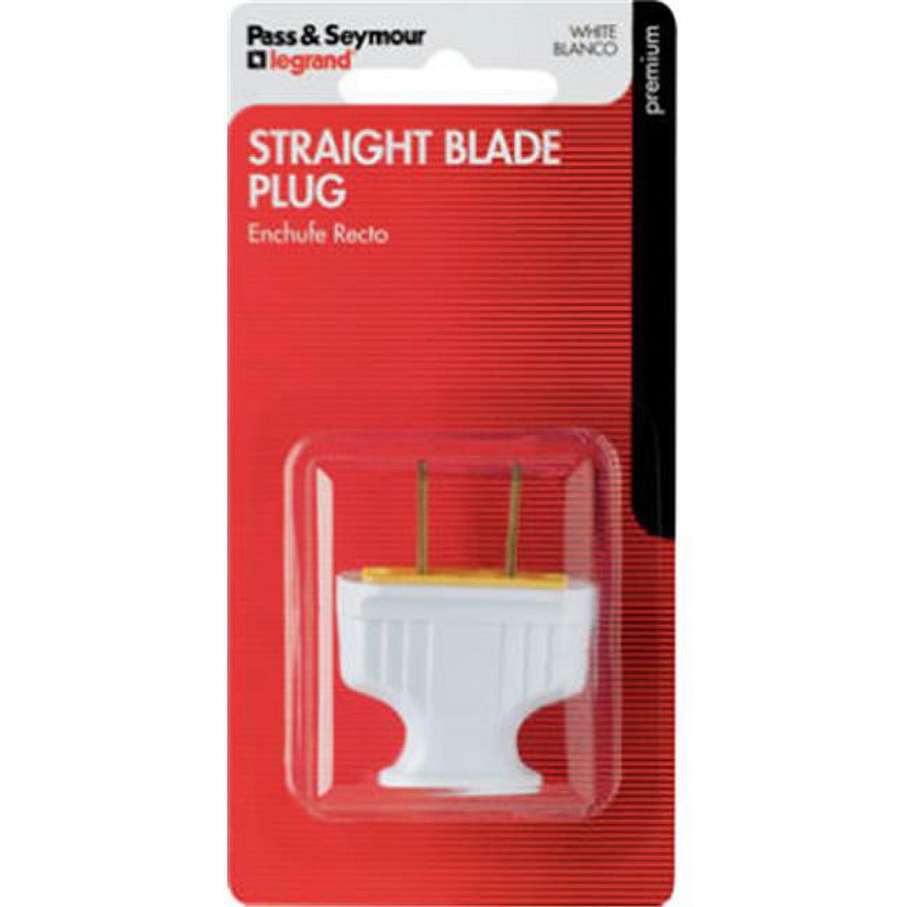 Thermoplastic Flat Plug, 125V, 15-Amp, White Pass and Seymour Outlet ...