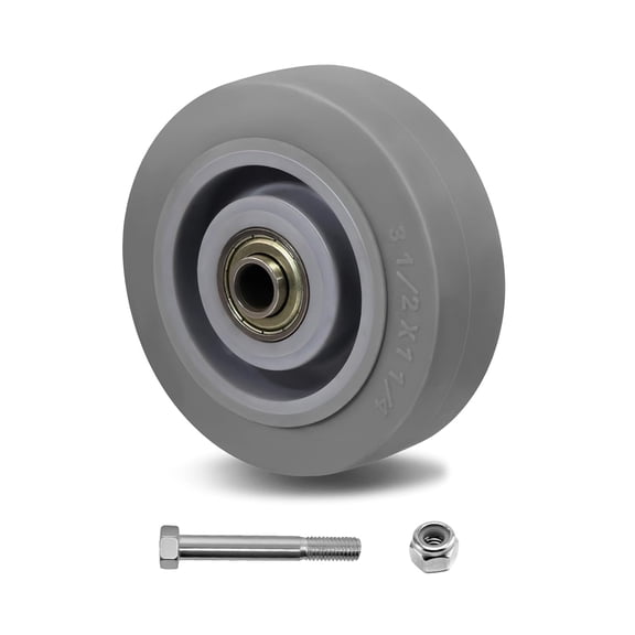 Thermoplastic Rubber Caster Wheels– Heavy Duty, Precision Bearing, Non-Marking, Load Capacity Each, Floor Protective, Ideal for Industrial Carts and Equipment