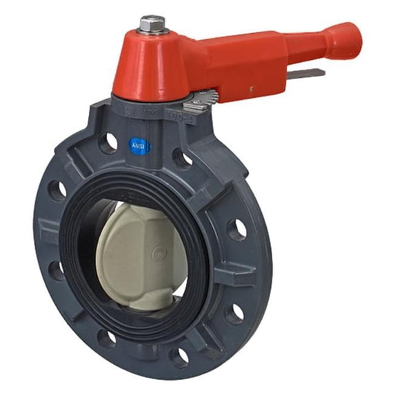 Thermoplastic Valves 0400BFPX0EEWML 4 in. Industrial Butterfly Valve for Pool