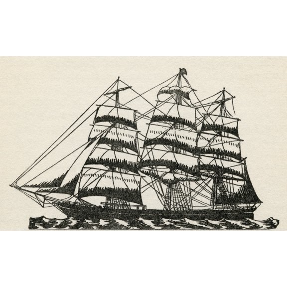 The Thermopylae, Extreme Composite Clipper Ship Built In 1868.  From The Romance Of The Merchant Ship, Published 1931. by Hilary Jane Morgan / Design Pics (17 x 10)