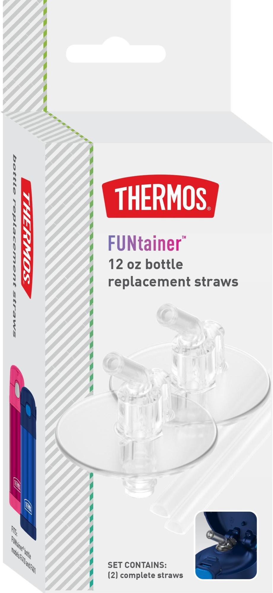 Thermos 12 OZ Funtainer Replacement Straws, 2 Pack