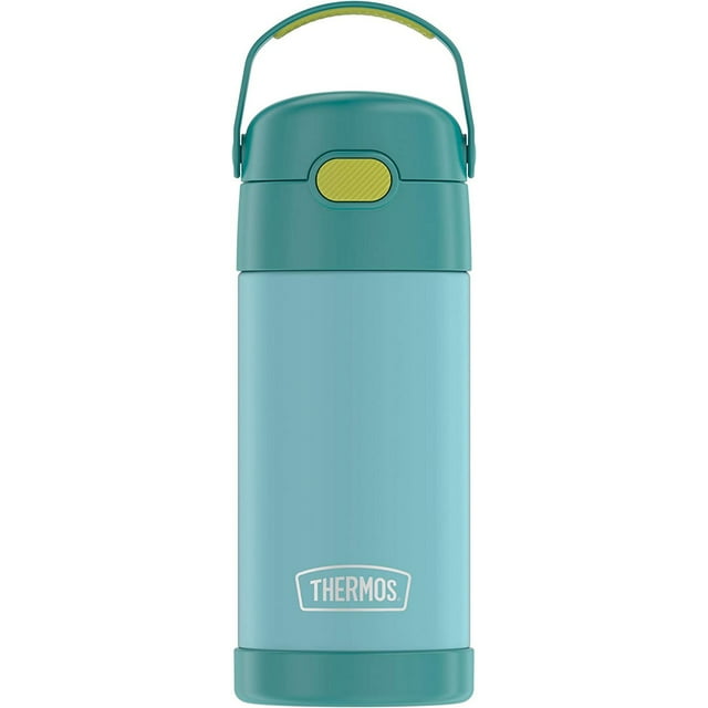 Thermos Funtainer 12 oz. Kid's Stainless Steel Straw Vacuum Drinking Water Bottle Blue/Green