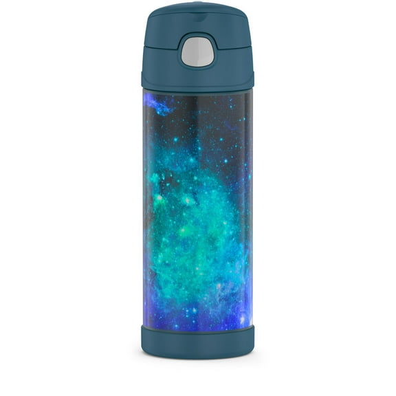 Thermos 16 Oz Stainless Steel Vacuum Insulated Funtainer Bottle with Wide Spout Lid, Galaxy Teal