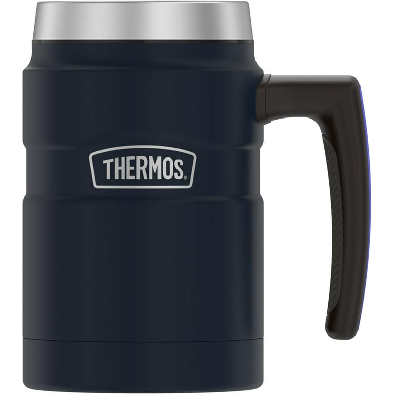 Thermos 16 Oz Vacuum Insulated Desk Mug, Matte Blue