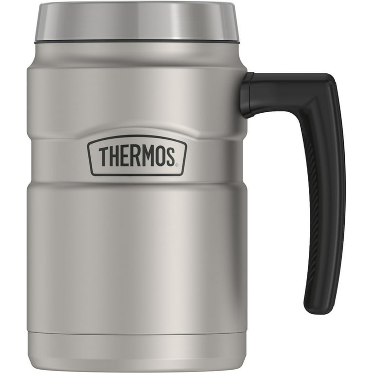 Stainless steel vacuum insulated desk mug with handle
