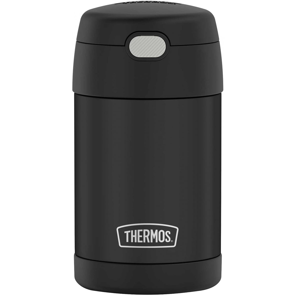 Thermos Funtainer 16 oz Stainless Steel Vacuum Insulated Food Jar with Folding Spoon - Black Matte