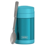 Thermos Vacuum Insulated Food Jar with Folding Spoon, Teal, 16 Ounce