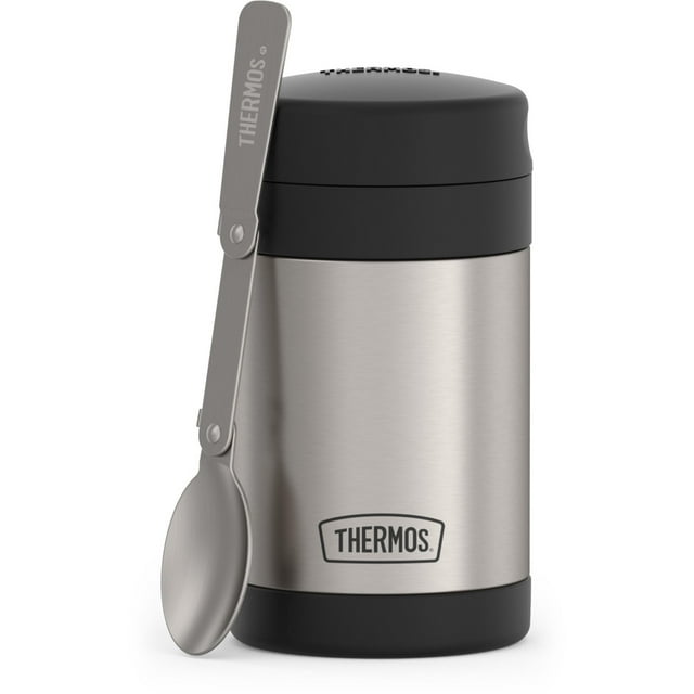 Thermos 16oz Insulated Food Jar with Folding Spoon, Stainless Steel