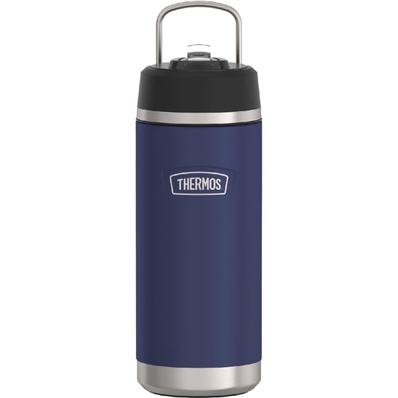 Thermos Stainless Steel Vacuum Insulated Icon Straw Bottle, Navy, 18oz