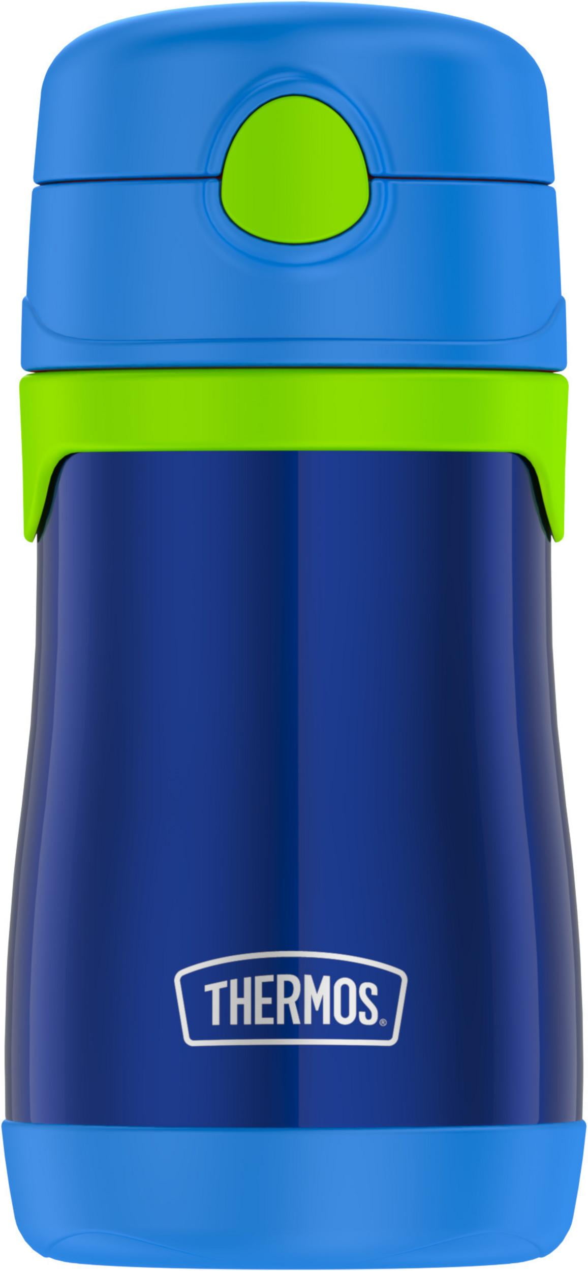  Thermos Cup Stainless steel children's straw thermos, cartoon  thermos, 400ml Thermos Mug (Capacity : 400ml, Color : Dark Blue): Home &  Kitchen
