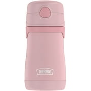 Thermos Baby Vacuum Insulated Stainless Steel Straw Bottle, 10oz, Rose