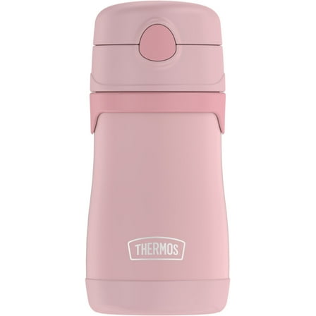 Thermos Baby Vacuum Insulated Stainless Steel Straw Bottle, 10oz, Rose