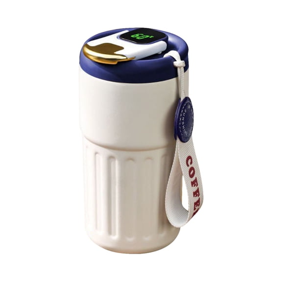 Thermos Cup,450Ml Coffee Thermos with Temperature Display 316 Stainless Steel Inner Liner Pp Lid Silicone Seal Leak Proof
