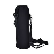 Thermos Cup Holder StrapWater Strap Holder Outdoor Insulated Bottle 1000Ml Cover Bag Glass&Bottle,Water Bottle Bag Carrier,for 1000ML/750ML Bottles with Shoulder Strap for walkingblack,