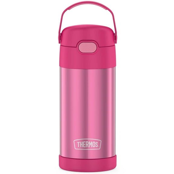Thermos F4100PK6 12-Ounce FUNtainer Vacuum-Insulated Stainless Steel Bottle, Pink