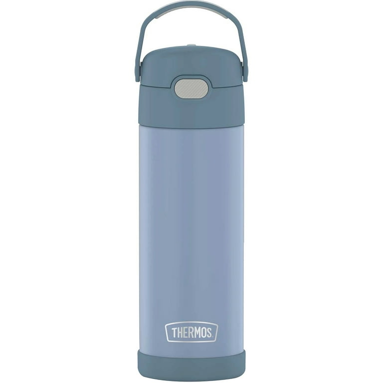 THERMOS FUNTAINER 16 Ounce Stainless Steel Vacuum Insulated Bottle with  Wide Spout Lid, Denim Blue