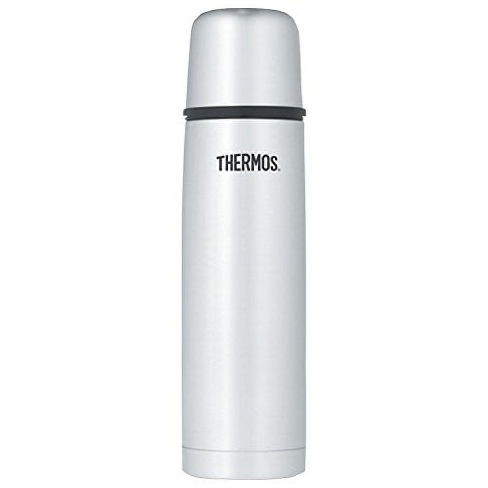 Compact Silver Stainless Steel Vacuum Insulated Beverage Bottle, 16 oz