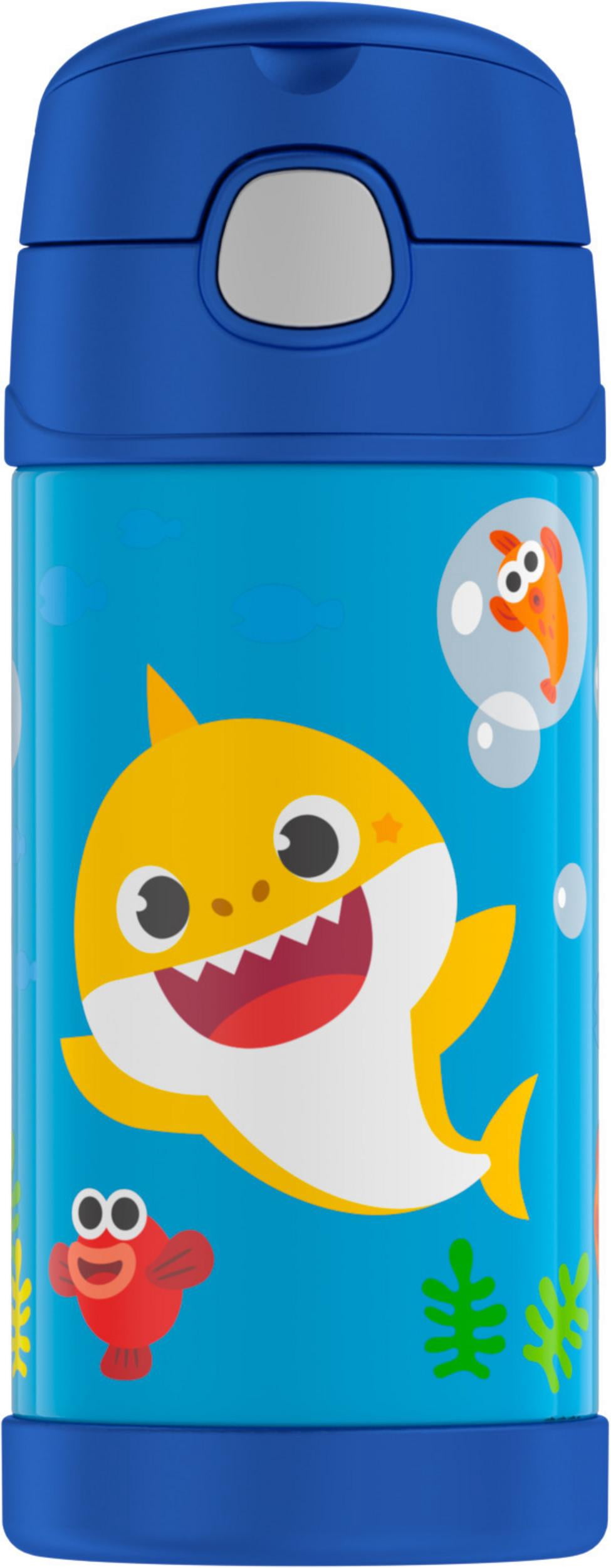 Thermos Stainless Steel Funtainer Water Bottle with Straw, Baby Shark, 12 Fluid Ounces