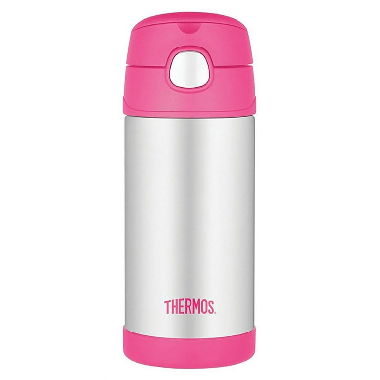 Thermos Funtainer 12 oz Water Bottle with Straw Insulated Hot Or Cold Pink