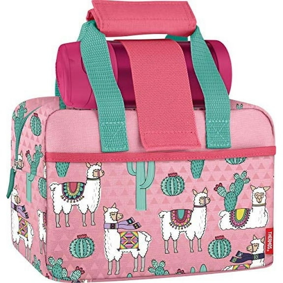 Thermos Funtainer Set, Desert Llama Bottle & Lunch Duffle Combo, 9.25 x 5 x 6.2
