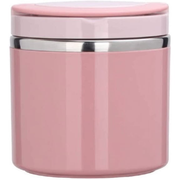 Thermos for Hot Food，Stainless Steel Vacuum Insulated Food，Wide Mouth Leakproof Buckle Lid for Cold Hot Food Wide Mouth Stainless Steel Vacuum Lunch Box Portable Bento Box Lunch Containers Pink