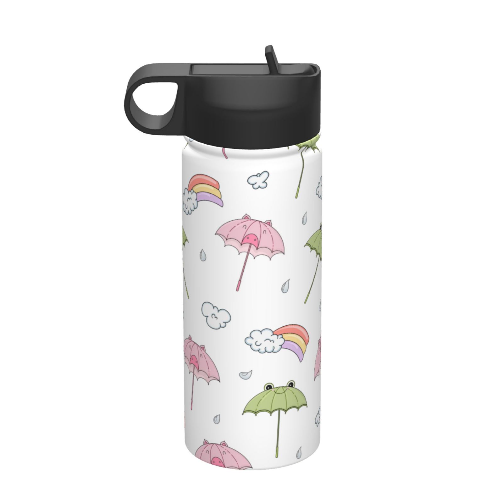 MNSRUU Insulated Water Bottle With Straw - Cute Frog Design, 20oz Stainless Steel, Leak Proof - View #14