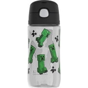 Thermos Kids Plastic Water Bottle with Spout, Minecraft, 16 oz