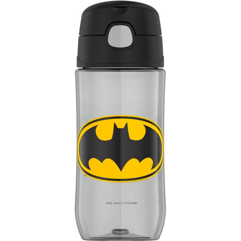 zak! Batman Plastic 16.5 oz Water Bottle new black and yellow