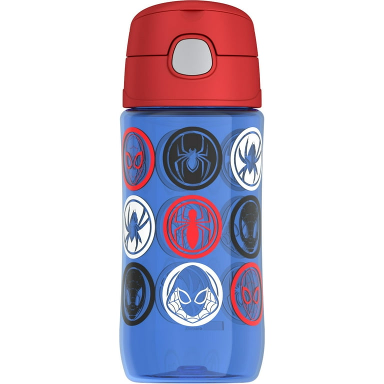 Thermos Kids Plastic Water Bottle with Spout, Spiderman, 16 Fluid Ounces, Size: 16 oz.