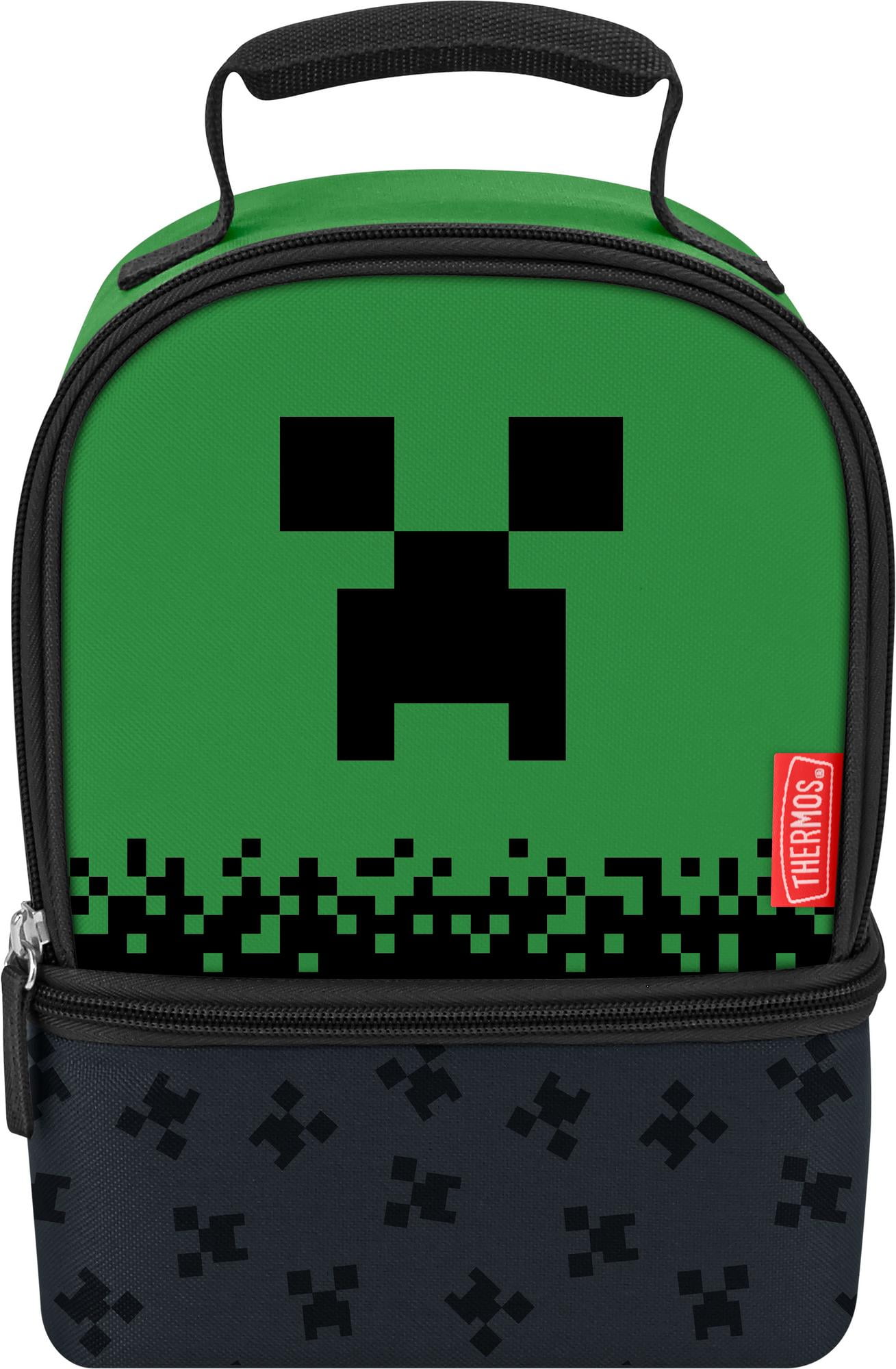Thermos Kids Reusable Dual Compartment Lunch Bag, Minecraft