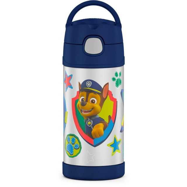 Thermos Kids Stainless Steel Vacuum Insulated Funtainer Straw Bottle, Paw Patrol, 12oz