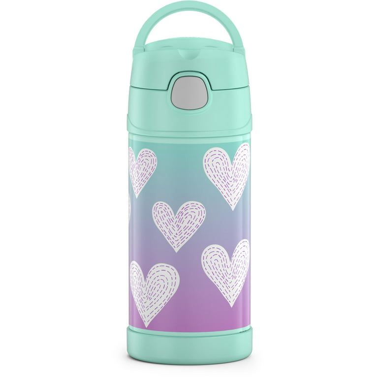 Thermos FUNtainer Stainless Steel Vacuum Insulated Kids Straw Bottle, 12 Oz