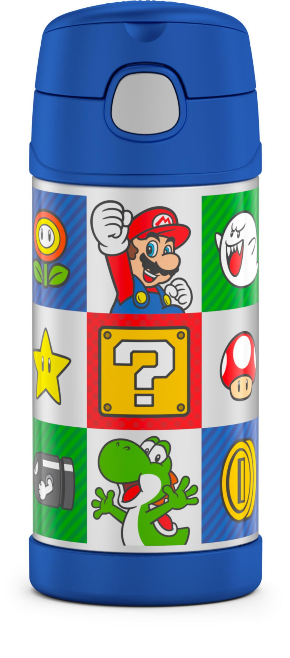Thermos Kids Stainless Steel Vacuum Insulated Funtainer Straw Bottle, Super  Mario Bros, 12 fl oz