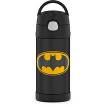 Thermos Kids Stainless Steel Vacuum Insulated Funtainer Straw bottle, Batman, 12oz