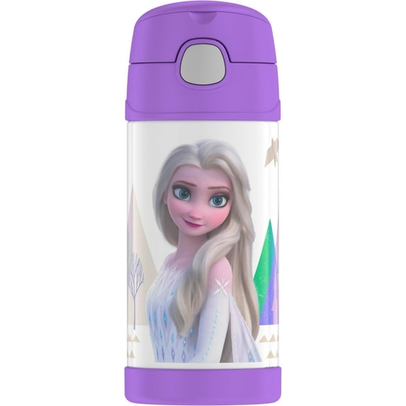 Thermos Kids Stainless Steel Vacuum Insulated Funtainer straw bottle, Frozen, 12 fl oz