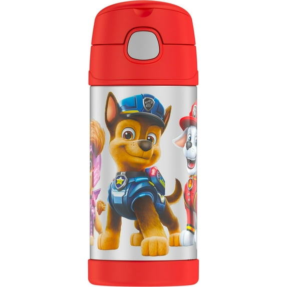 Thermos Kids Stainless Steel Vacuum Insulated Funtainer straw bottle, Paw Patrol, 12 fl oz