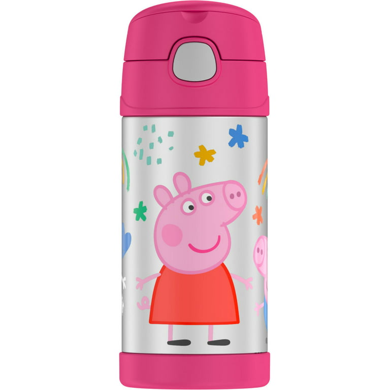 THERMOS FUNTAINER 12 Ounce Stainless Steel Vacuum Insulated Kids Straw  Bottle, Pink