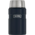 thumbnail image 1 of Thermos Stainless King Vacuum Insulated Food Jar with Folding Spoon, Midnight Blue, 24oz, 1 of 9