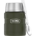 thumbnail image 1 of Thermos Stainless King Vacuum Insulated Food Jar with Folding Spoon, Army Green, 16oz, 1 of 10