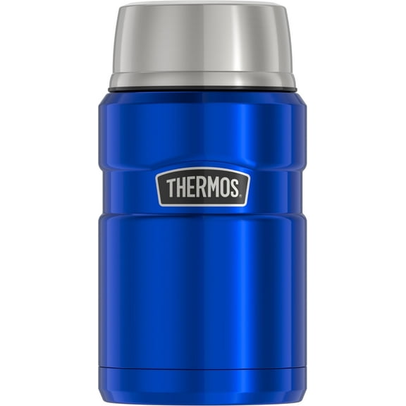 Thermos Stainless King Vacuum Insulated Food Jar with Folding Spoon Blue 24oz