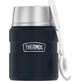 thumbnail image 1 of Thermos Stainless King Vacuum Insulated Food Jar with Folding Spoon, Matte Midnight Blue, 16oz, 1 of 11