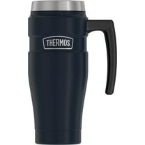 Thermos Stainless King Vacuum-Insulated Travel Mug with Handle - 16oz, Midnight Blue - Thermos Tumbler for Hot & Cold Drinks - Leak & Sweat-Proof Stainless Steel Coffee Mug with Lid for Commuting