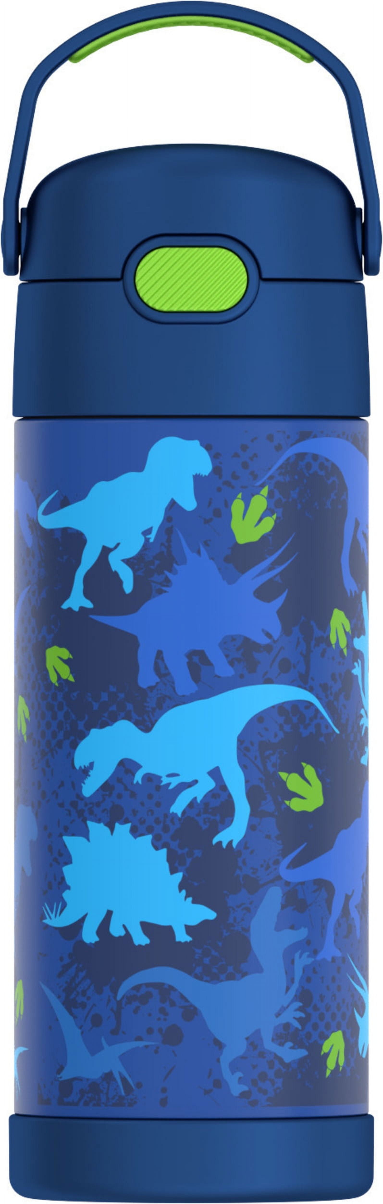 Thermos Stainless Steel Funtainer Water Bottle with Straw, Dinosaur, 14