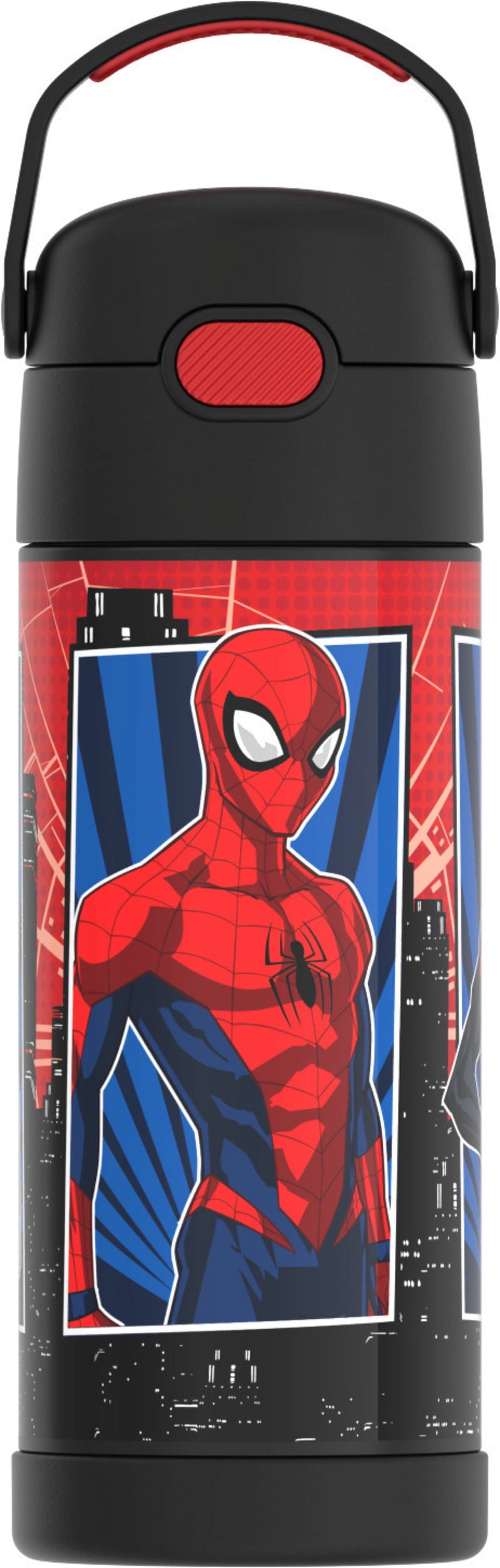 Thermos Stainless Steel Funtainer Water Bottle with Straw, Spiderman
