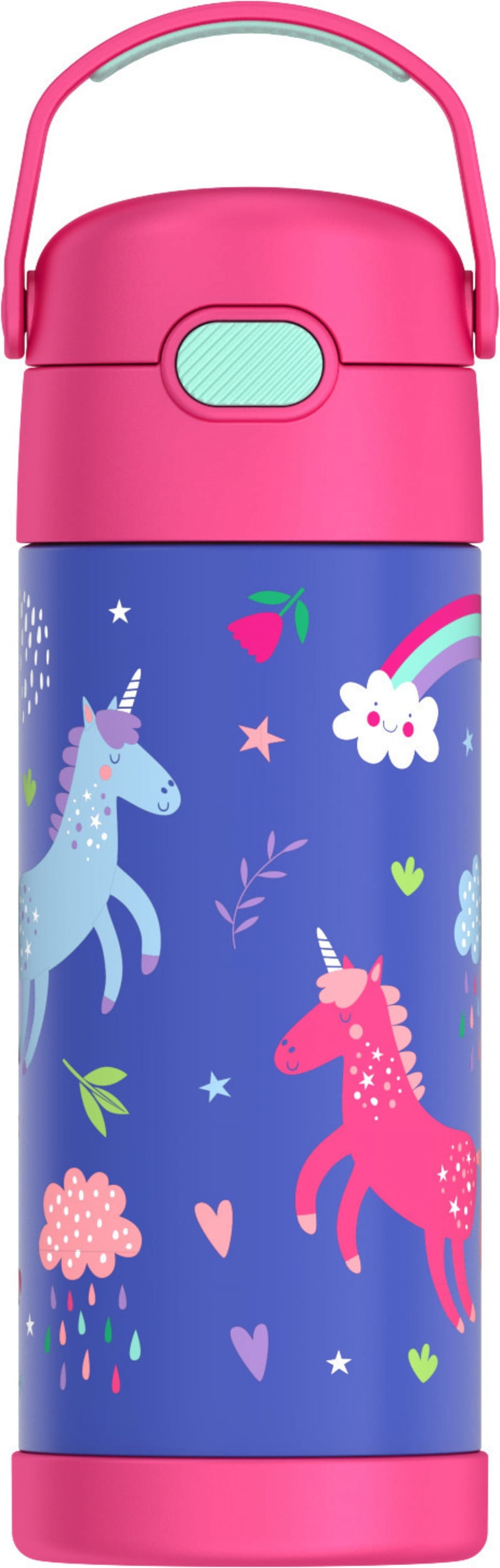 Thermos Stainless Steel Funtainer Water Bottle with Straw, Unicorn, 14